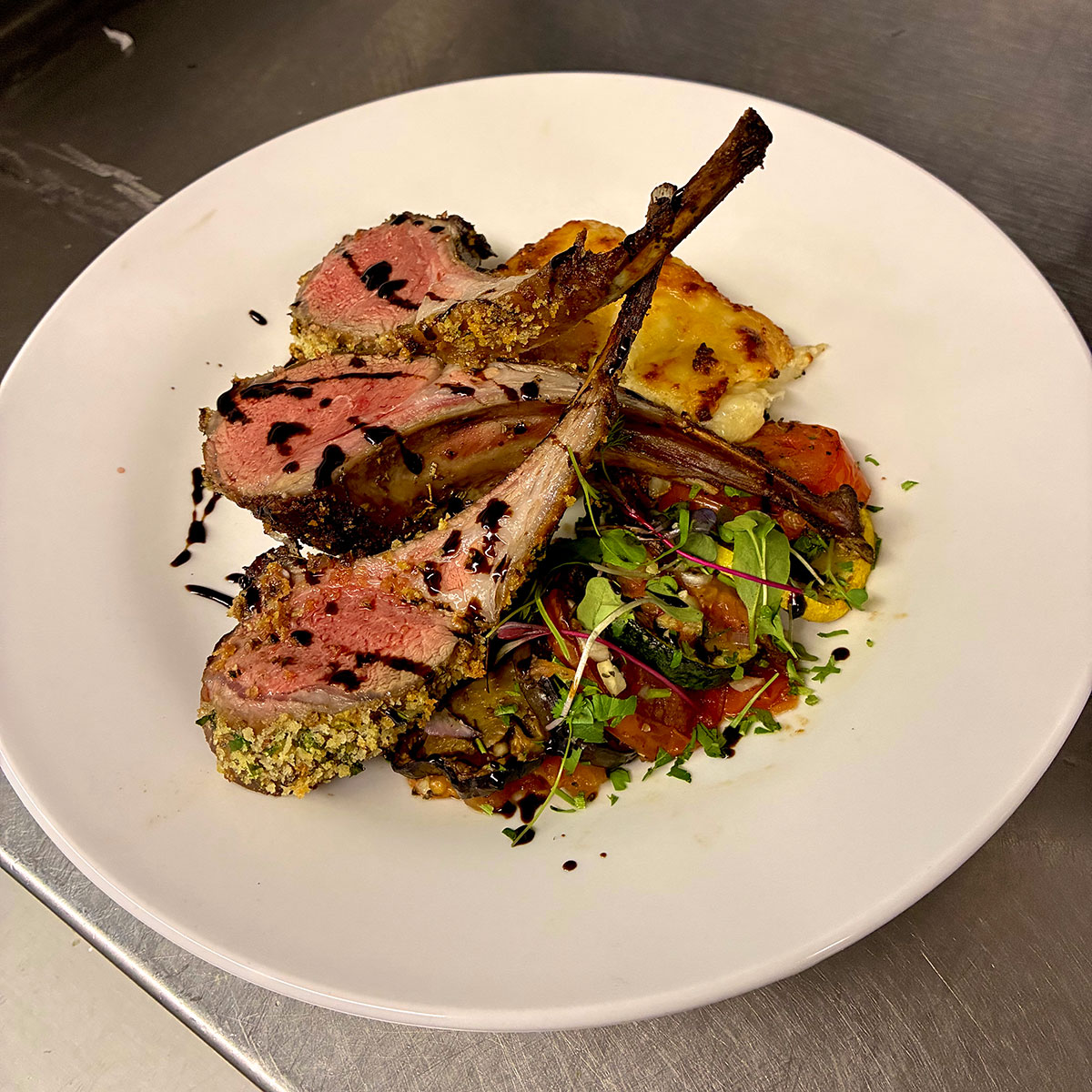 Chef Jon's Special oven-roasted rack of lamb